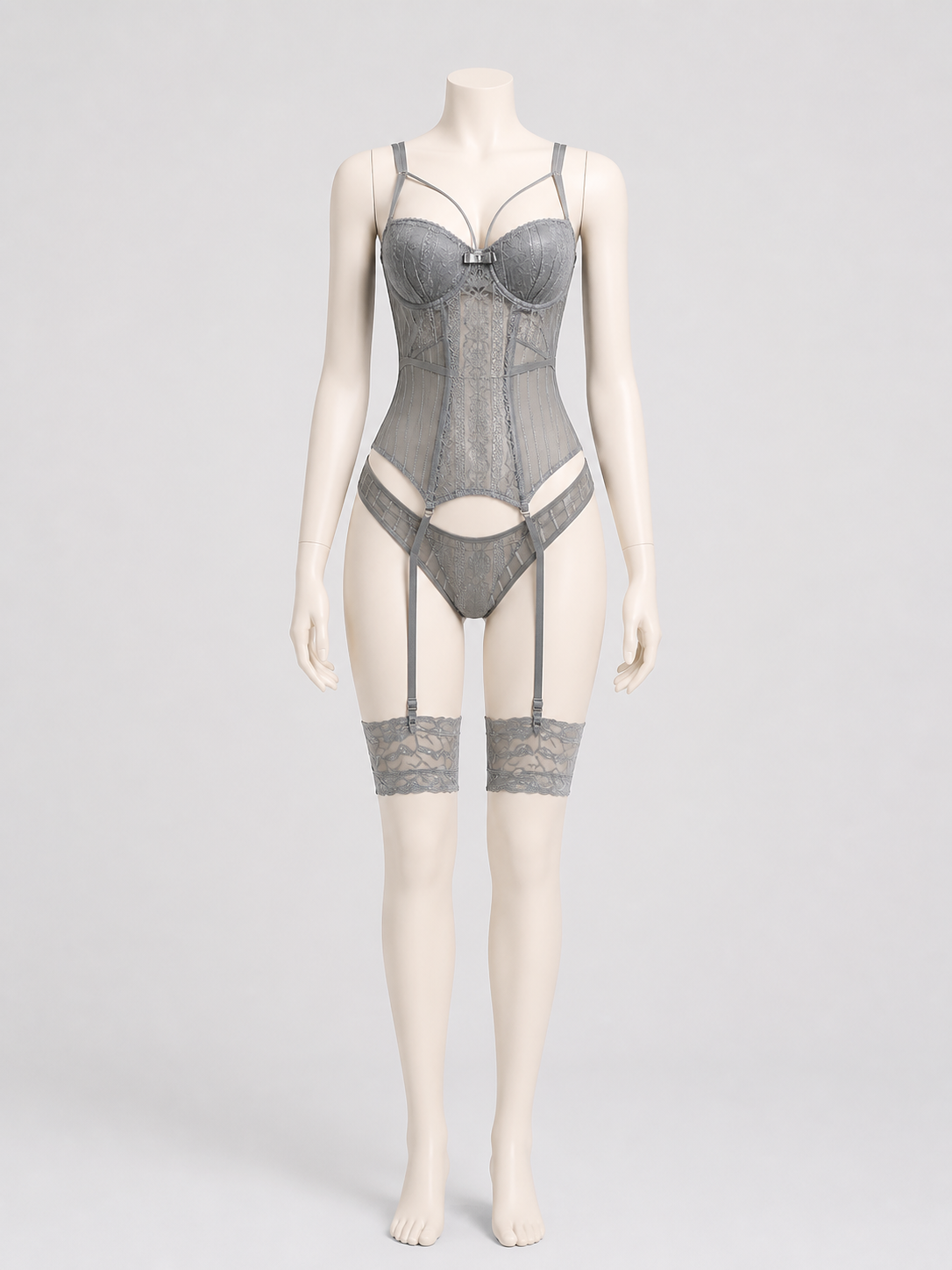Erotic Lace and Sheer Mesh Bodysuit product detail 3