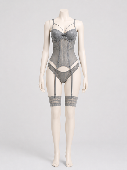 Erotic Lace and Sheer Mesh Bodysuit product detail 3