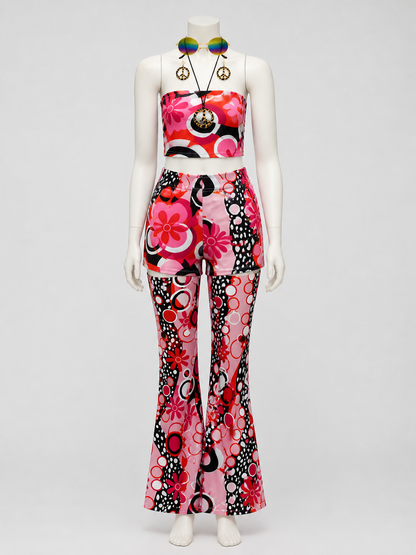 Hippie-Style Set: Flare Pants, Shorts, and Accessories Costume Accessories detail 3