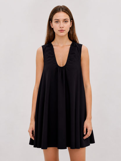 Black Sleeveless Loose A-Line Dress Costume Dresses detail 3
