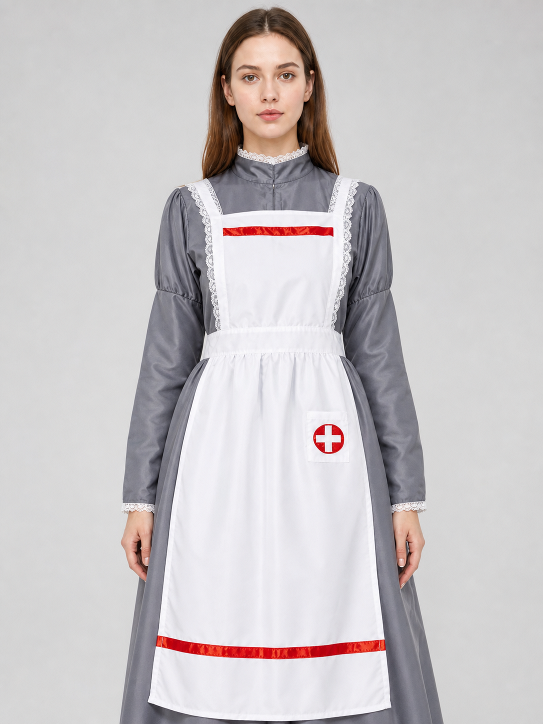 Nurse Costume with Apron and Cap