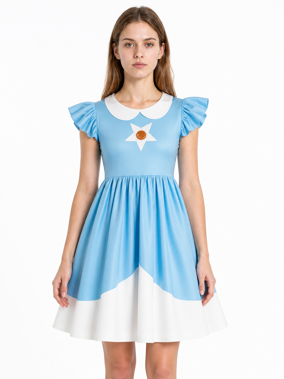Children's Dress with a Full Skirt and Star Decoration Costume Dresses detail 3