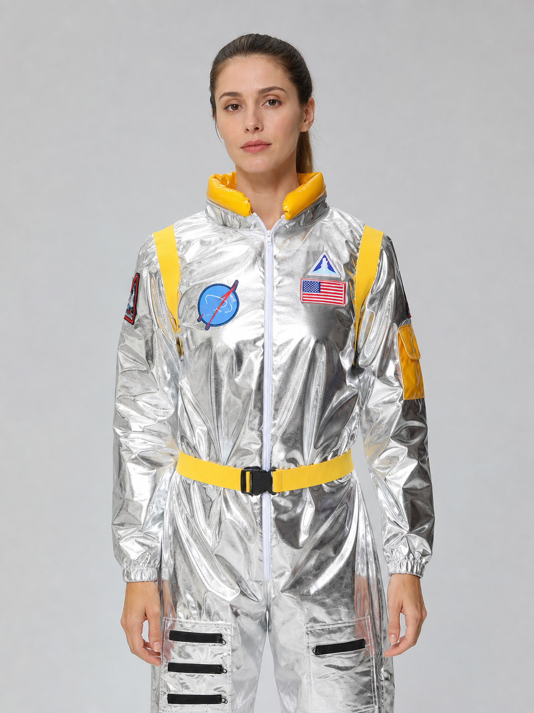 One-Piece Astronaut Costume with Patches and Visor Costumes detail 3