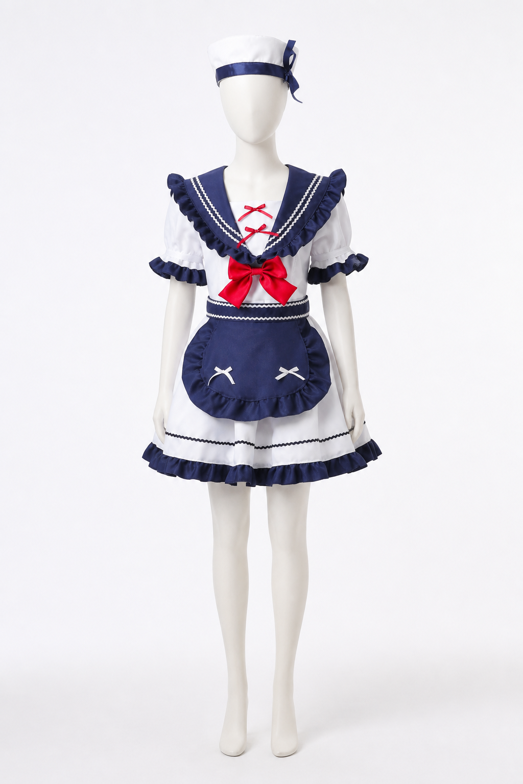 Sailor Uniform with Bows and Ruffles for Cosplay Costumes detail 2