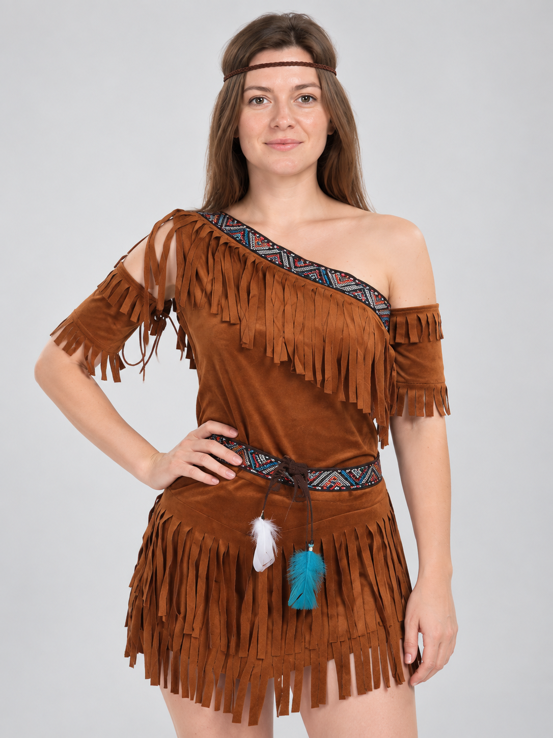 Indian Costume with Fringe, Belt, and Headband