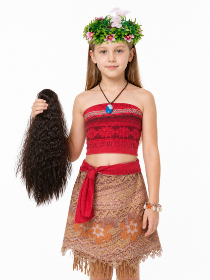 Moana Costume with Wig and Skirt Costume Wigs detail 3