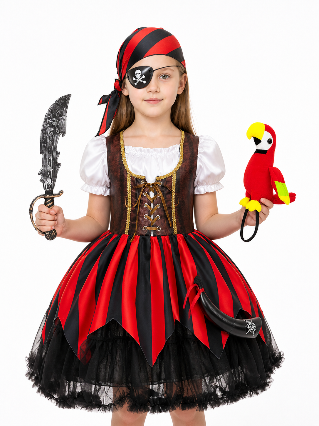 Pirate Costume with Dress and Carnival Accessories Costume Dresses detail 3