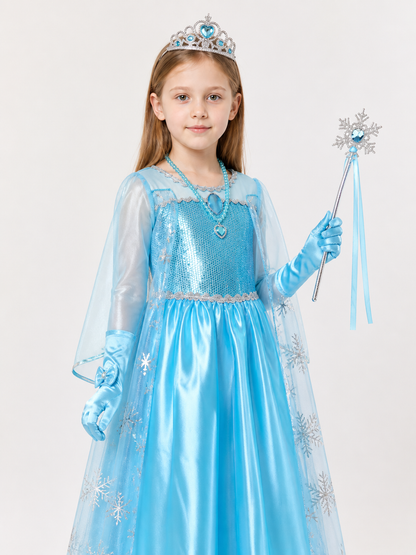 Snow Queen Costume for Girls for Halloween and Cosplay Costumes detail 2