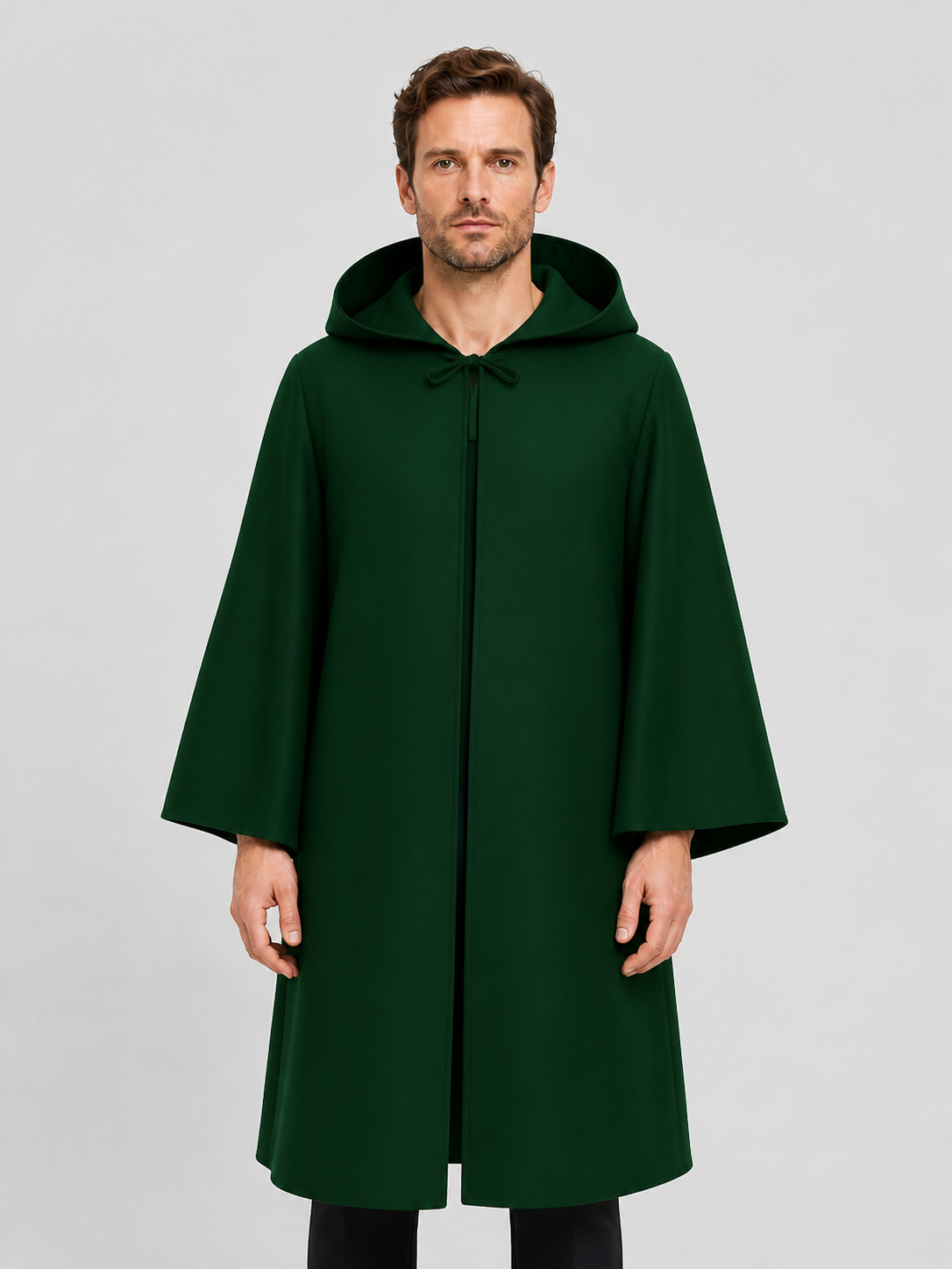 Dark Green Hooded Cloak for Halloween Costume Capes detail 3
