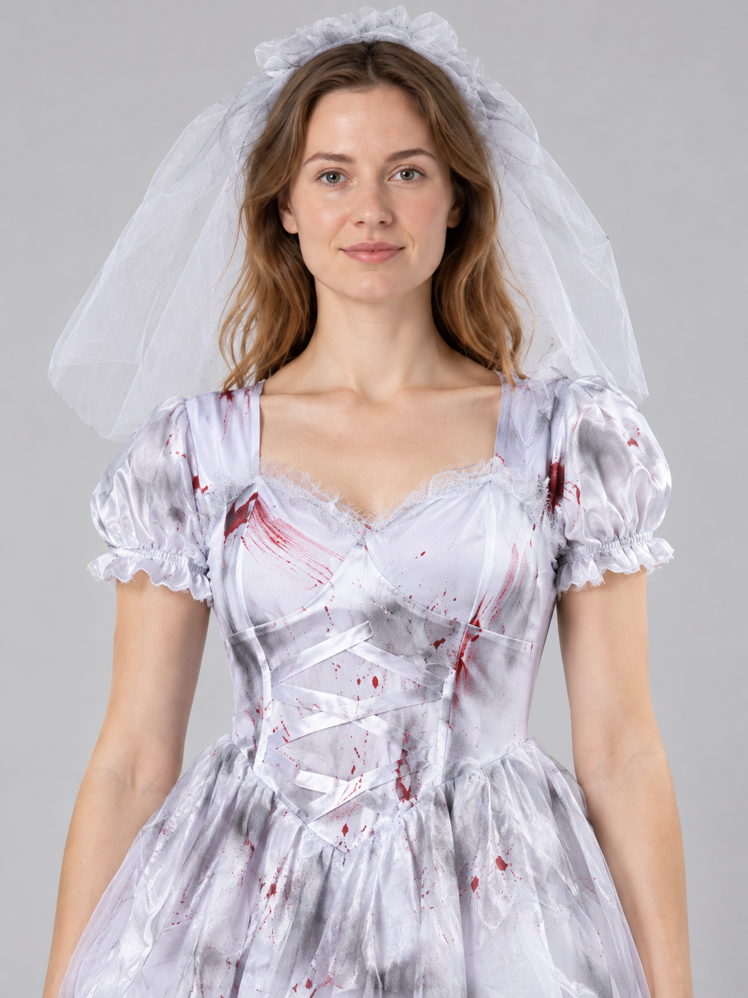 Bride Costume with Blood Stains and Veil