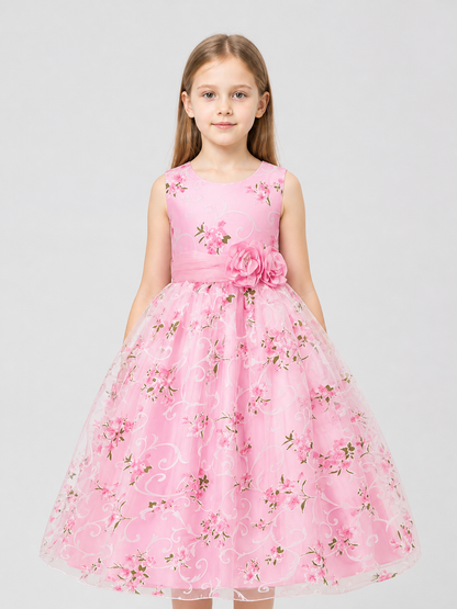 European Floral Print Tutu Dress for Weddings Costume Dresses detail 3
