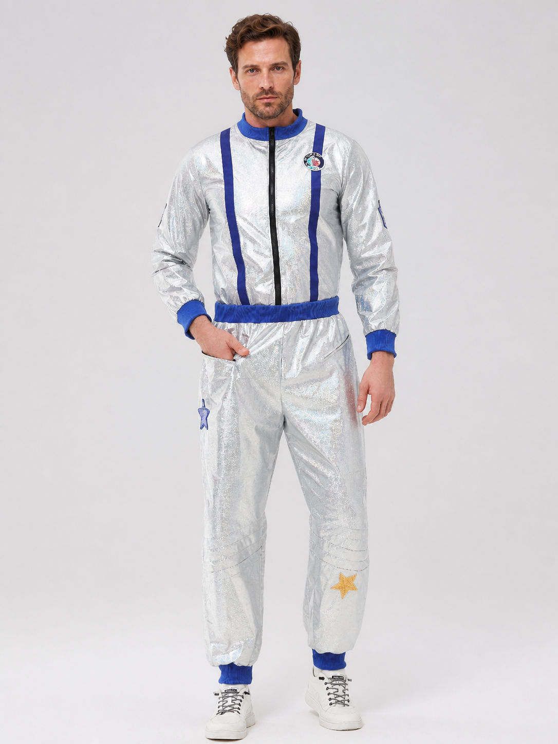 Silver Astronaut Costume for Children and Adults, M-XXL Costumes detail 3