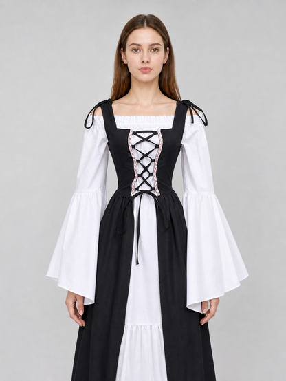 Gothic Medieval Dress with Corset Bodice