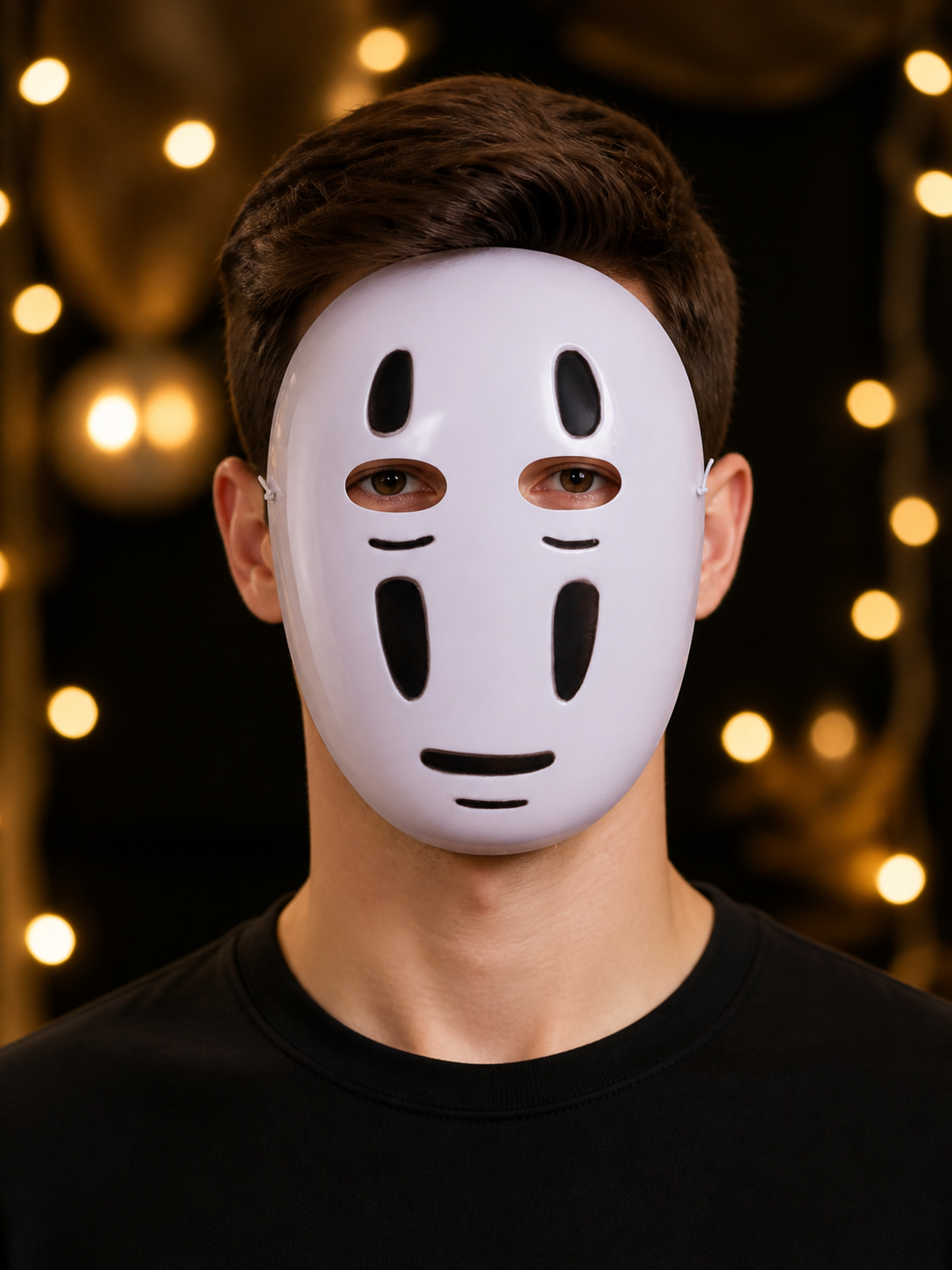 White Carnival Mask for Halloween and Cosplay Costume Masks detail 2