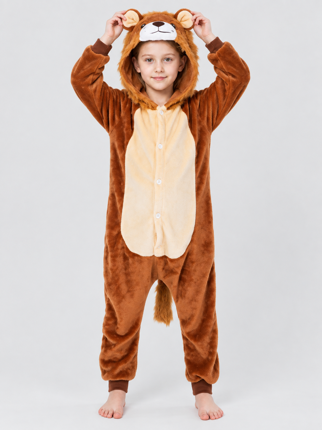 Plush Hooded Pajama Jumpsuit with Ears