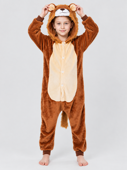 Plush Hooded Pajama Jumpsuit with Ears