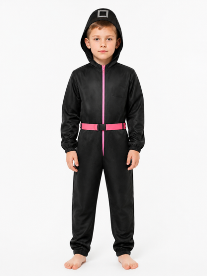 Black Dali Cosplay Jumpsuit from Money Heist upper body view