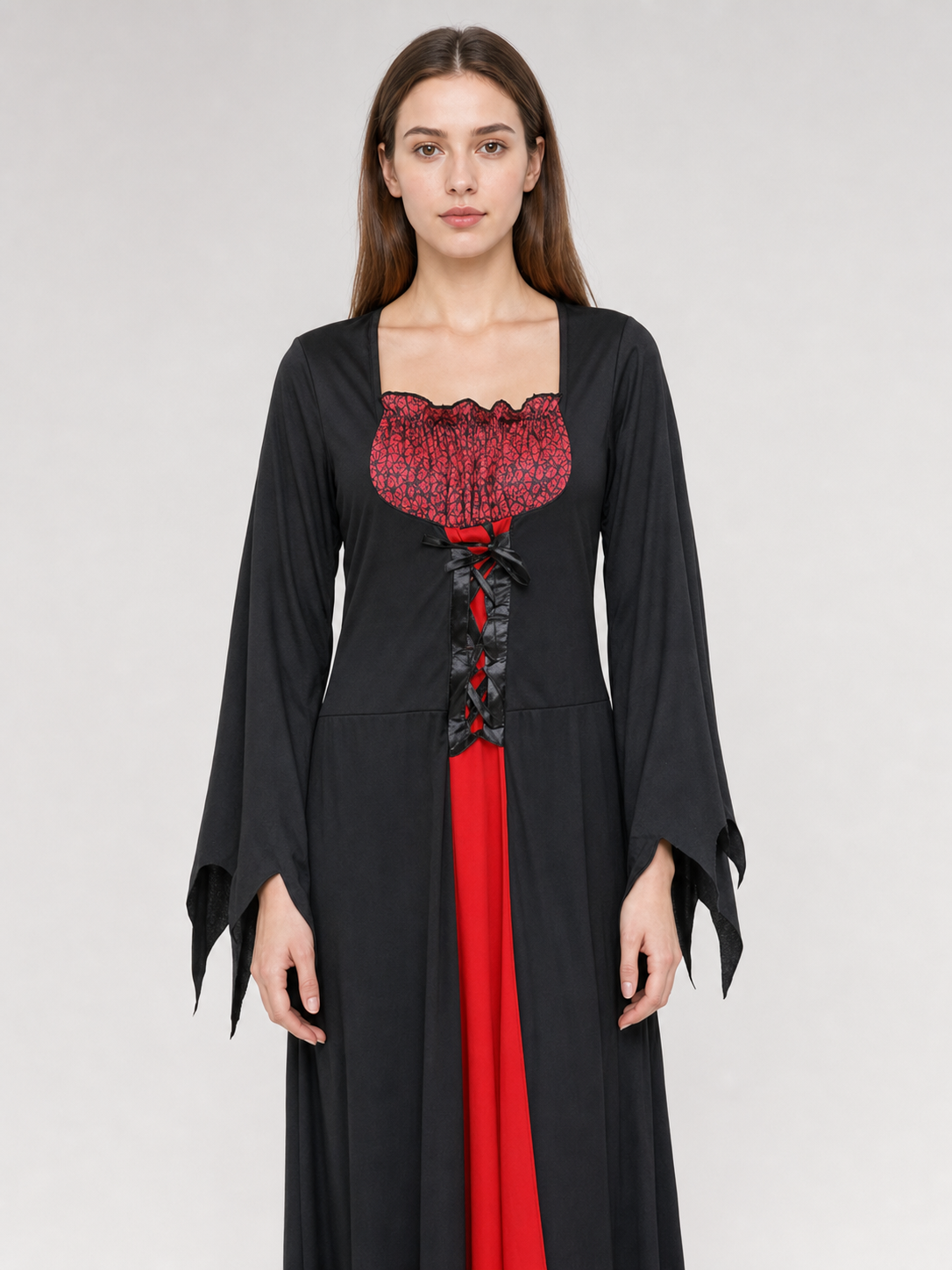 Halloween Witch Costume with Long Dress and Hat