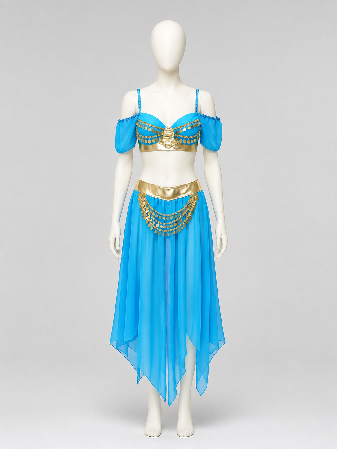 Aladdin and Jasmine Stage Costume, Blue with Gold, M-XL Costumes detail 2