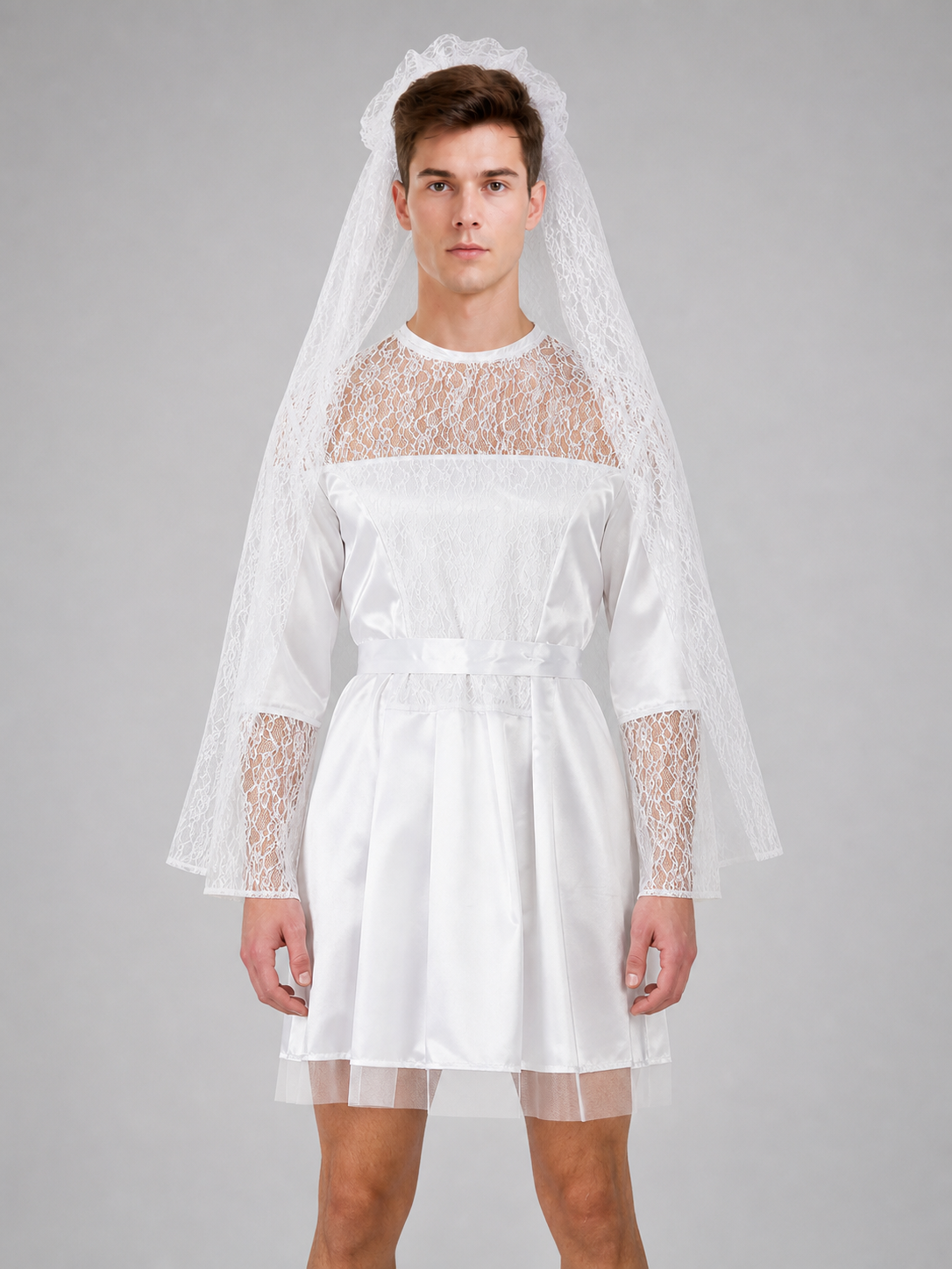 Wedding costume dress with veil for a celebration