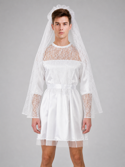 Wedding costume dress with veil for a celebration