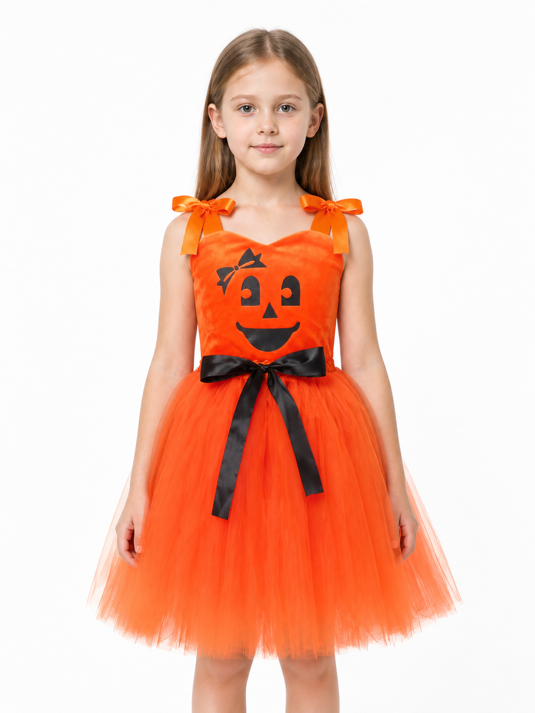 Halloween Pumpkin Costume Dress with Full Skirt