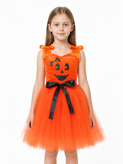 Halloween Pumpkin Costume Dress with Full Skirt