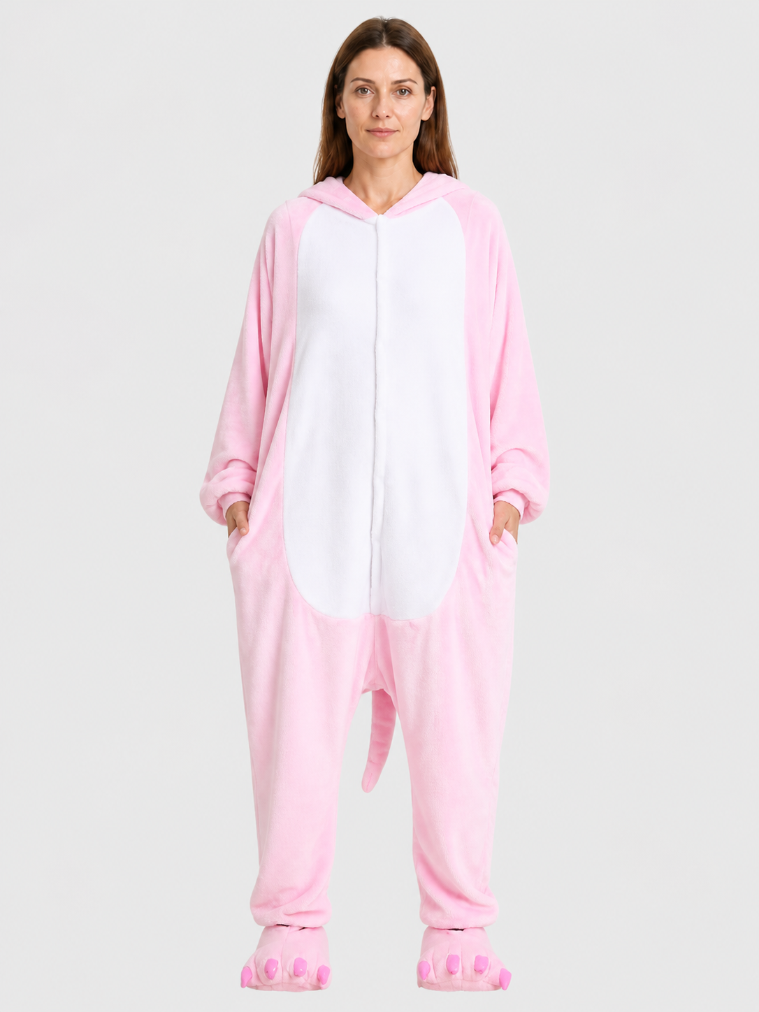 Hooded Flannel Animal Pajama Jumpsuit product detail 3