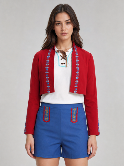 Historical Cosplay Costume, Red and Blue Set Costumes detail 2
