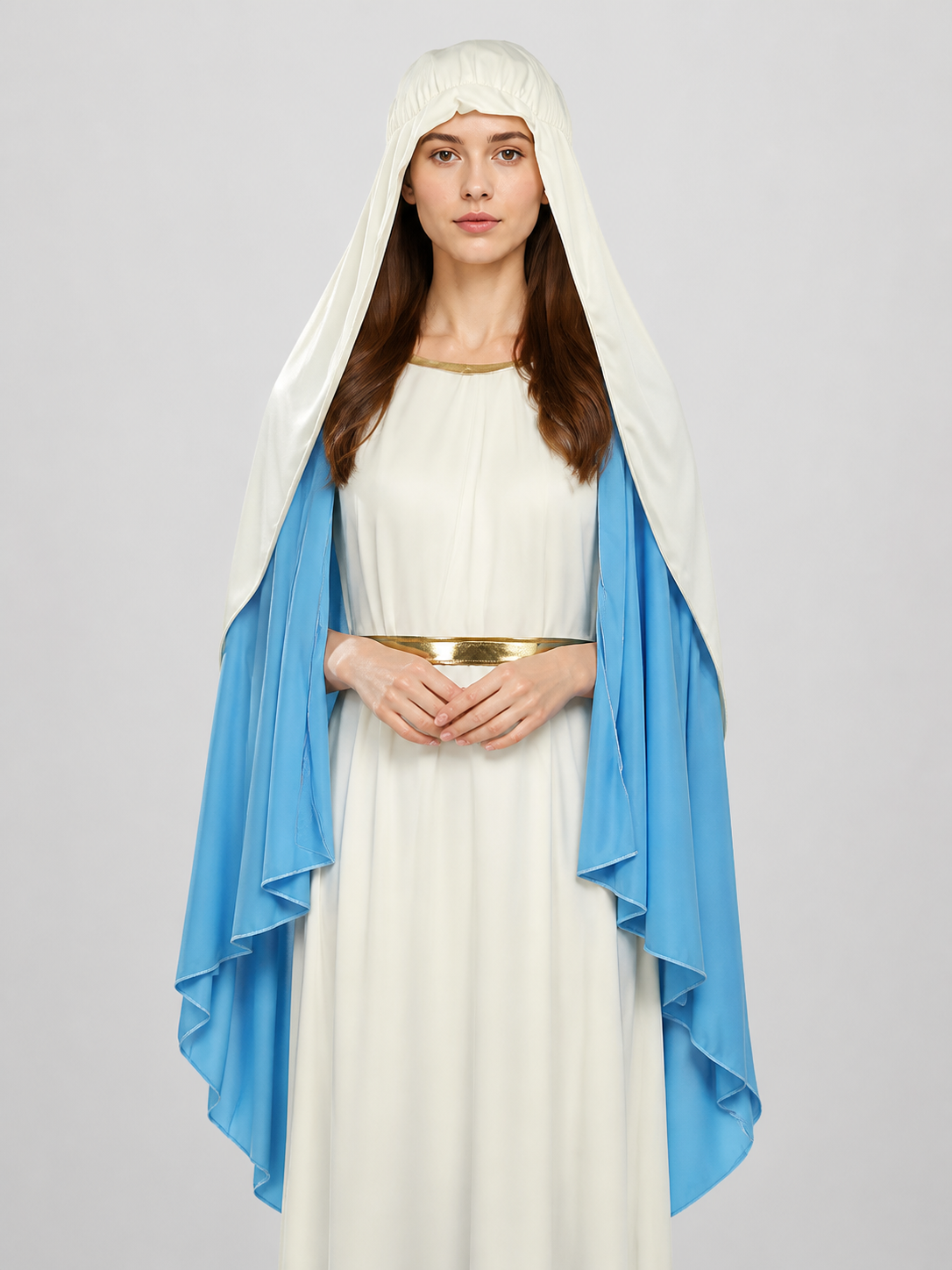 White Robe with Blue Cape and Gold Sash product view 33