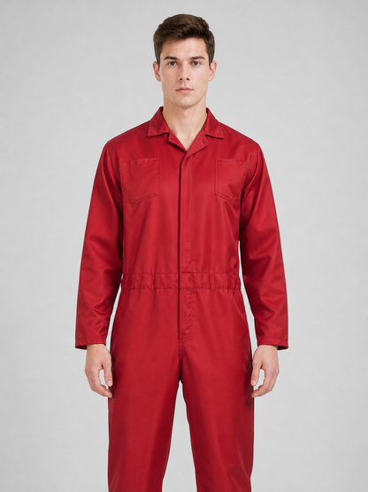 Red Miles Long-Sleeve Jumpsuit
