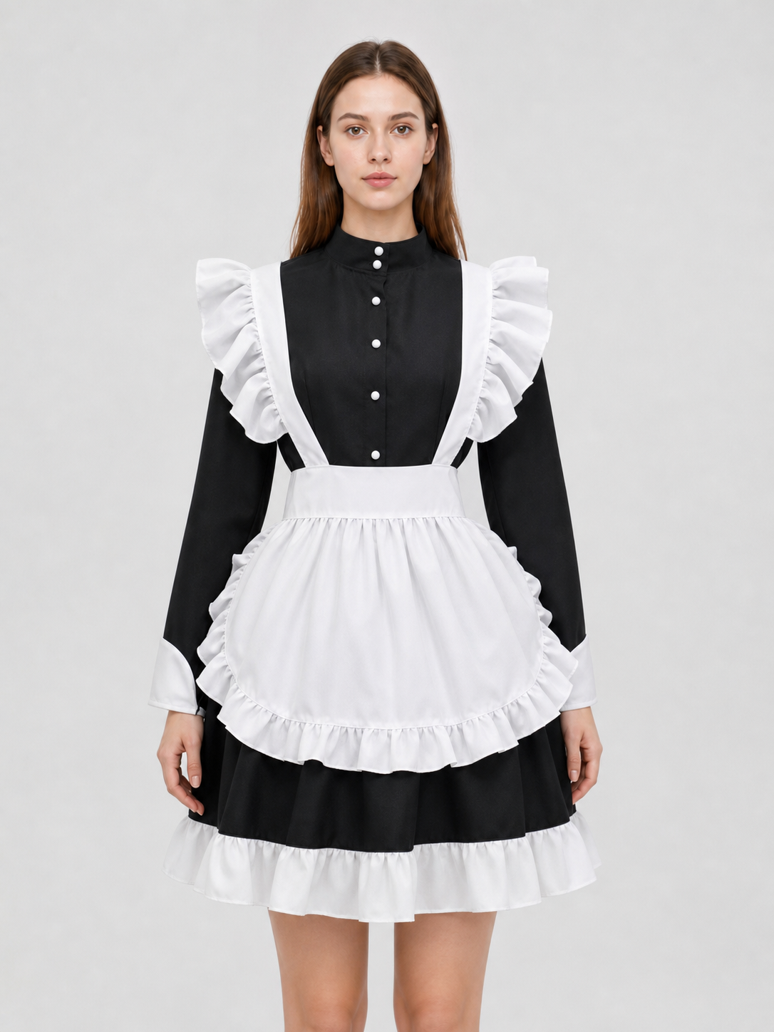 Costume Dress with White Apron and Headpiece