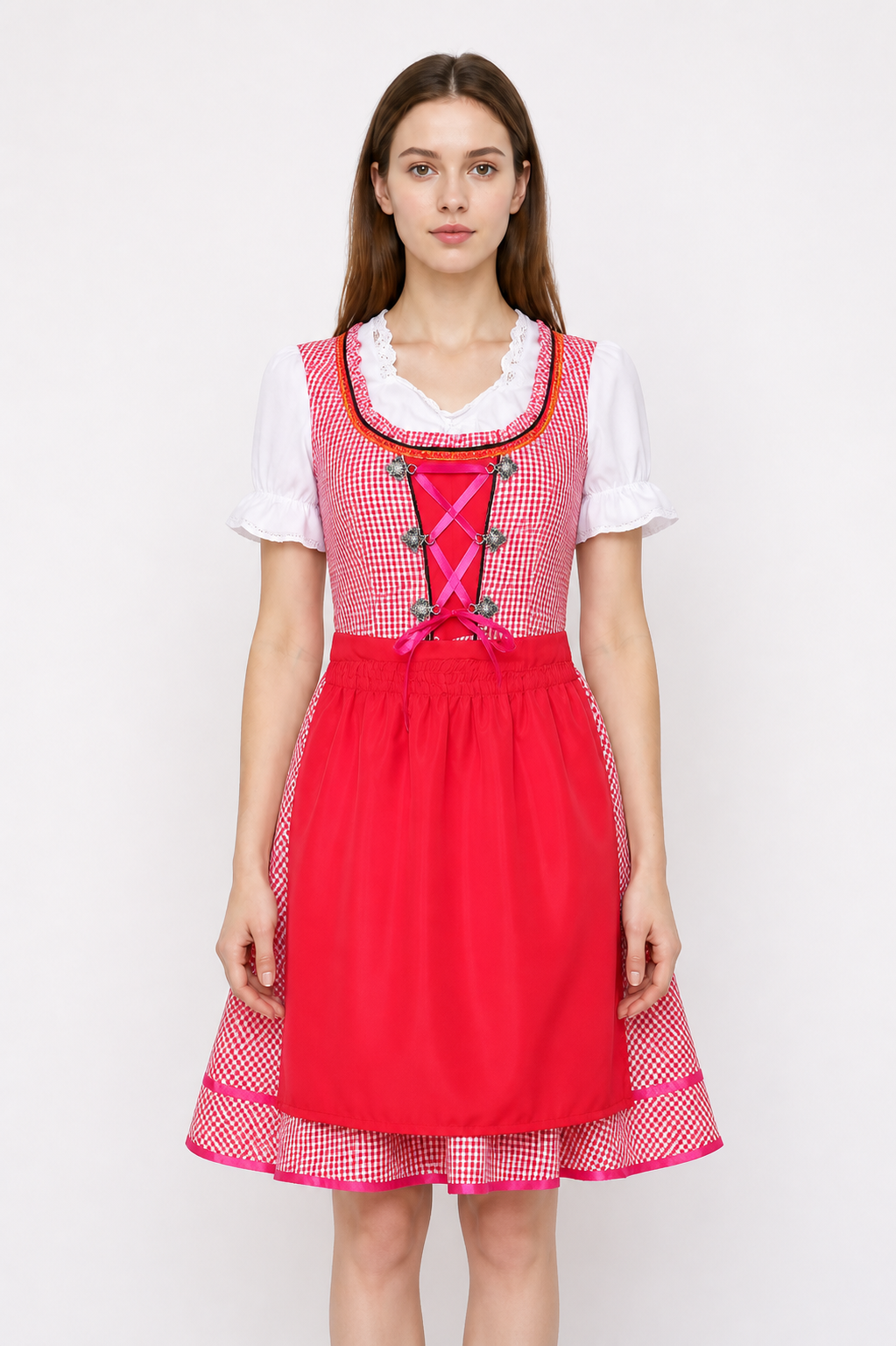 Historical Plaid Role-Playing Costume with Apron Costumes detail 2