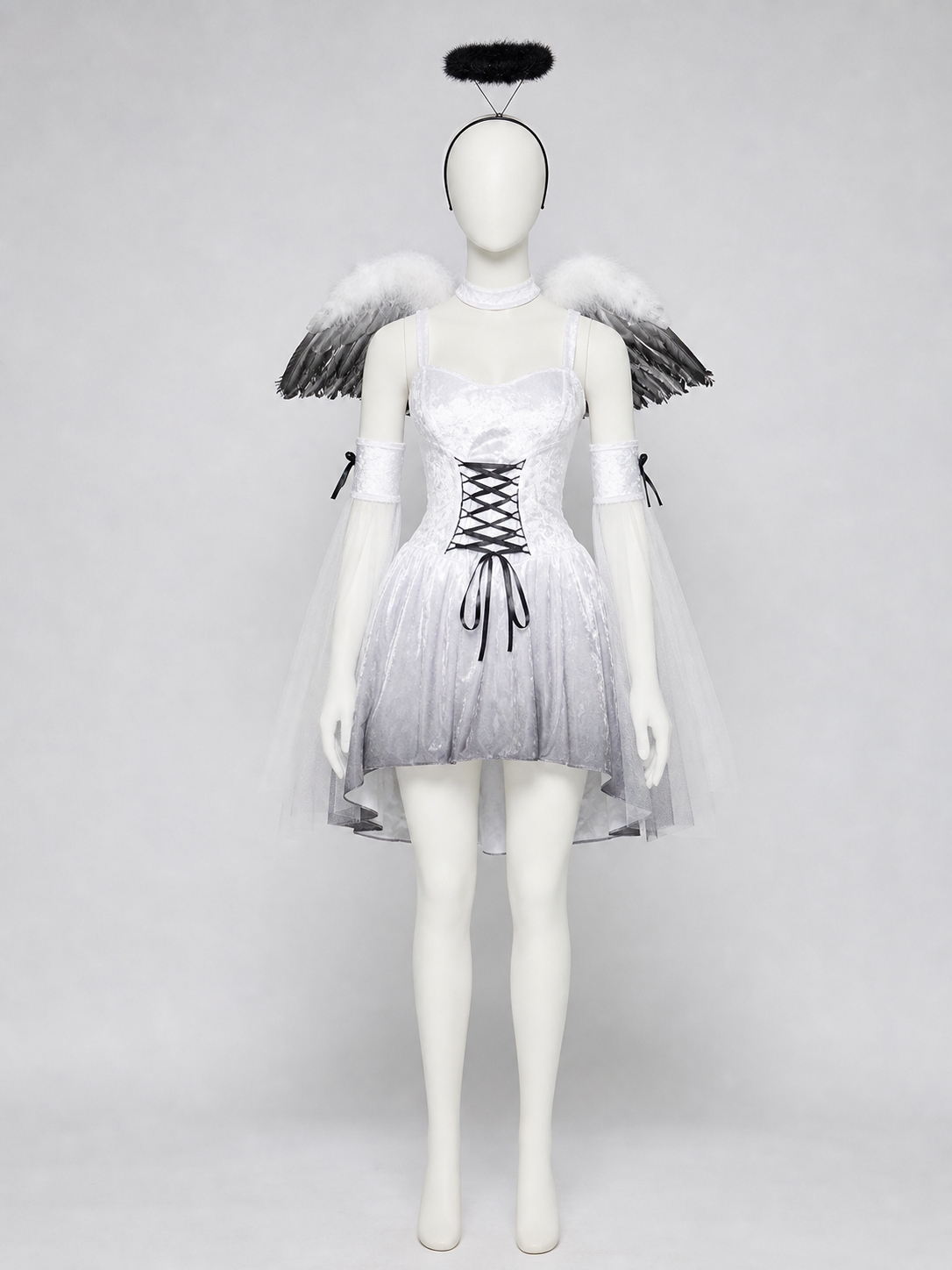 Angel Dress with Wings and Black Halo