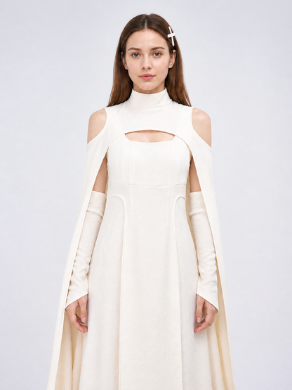 Long Cosplay Dress with Cape and Accessories Costume Dresses detail 2