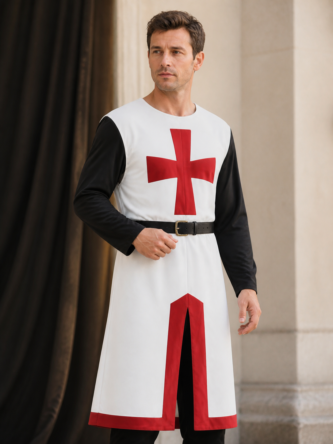 Medieval Templar Cloak for Halloween and Stage Performances