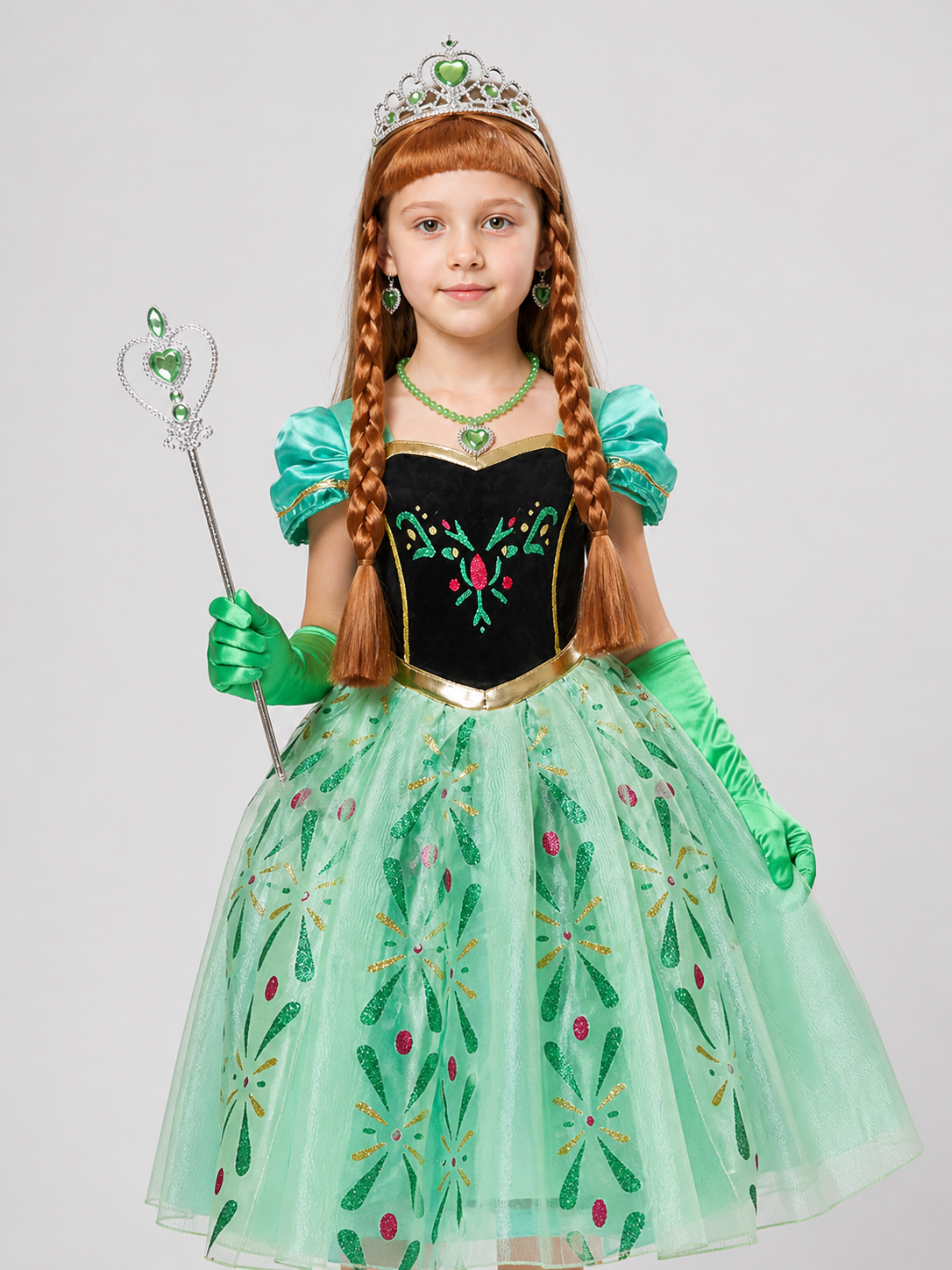 Elsa Costume for Children: Dress, Wig, Crown Costume Dresses detail 3