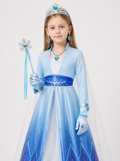 Snow Queen Carnival Costume for Halloween and Cosplay upper body view