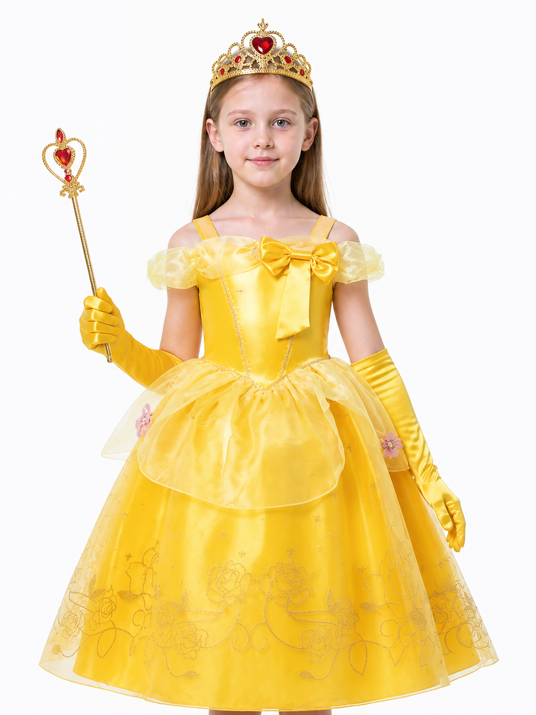 Princess Costume with Full Skirt and Crown for Carnival Costume Headwear detail 3