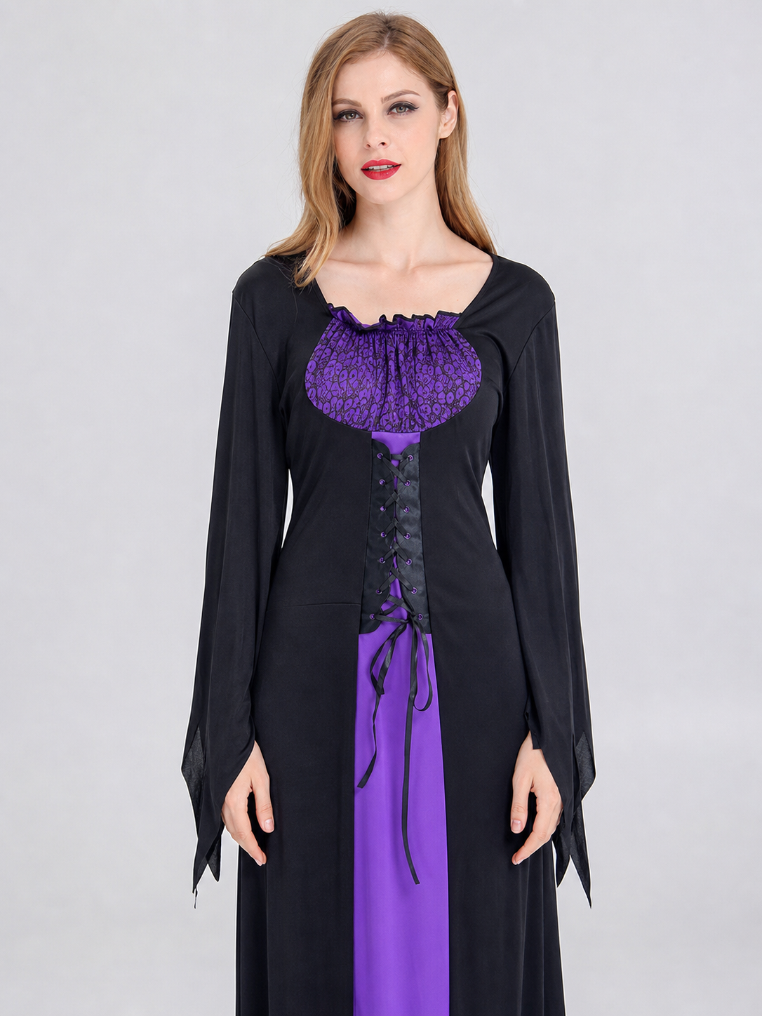 Witch Costume: Purple Dress, Hat, and Accessories
