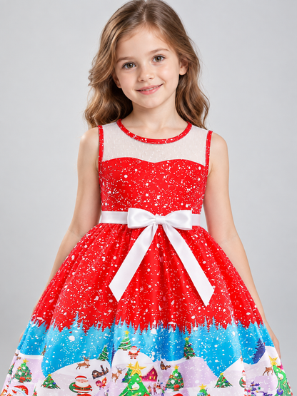 Children's festive dress with a Christmas print Costume Dresses detail 2