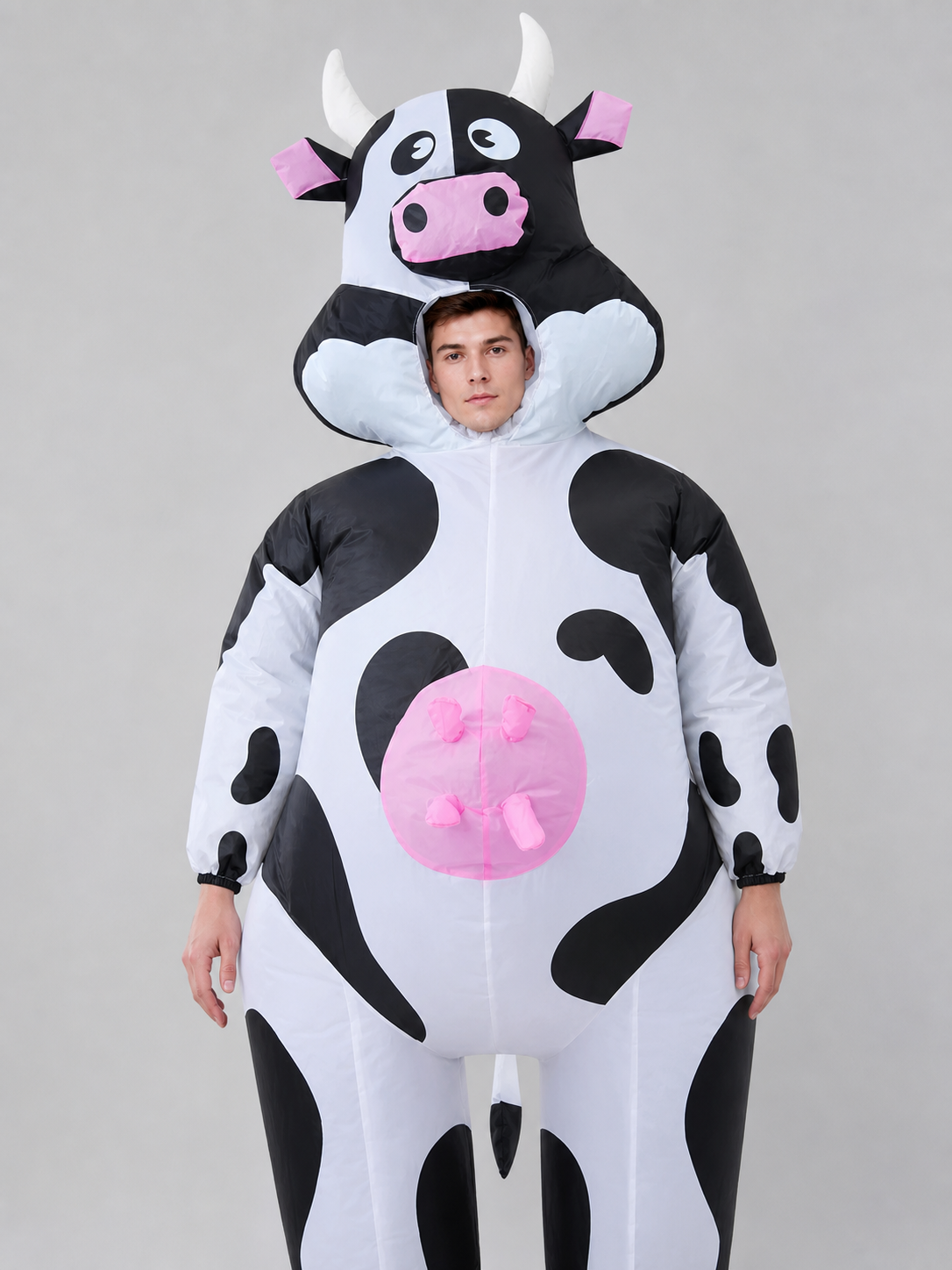 One-Piece Cow Costume with Hood for Halloween