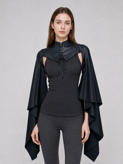 Medieval Hoodless Cloak in Gothic Style
