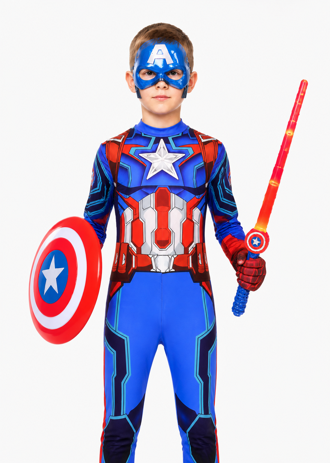 Children's Captain America Costume with Mask and Shield Costume Masks detail 2