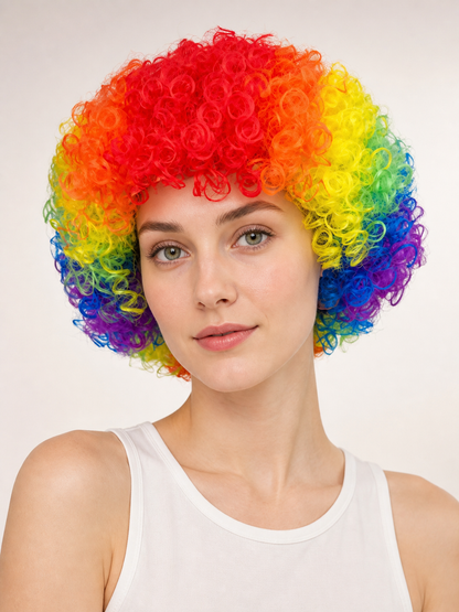 Multicolor Curly Carnival Wig for Halloween Costume Wigs detail 2
