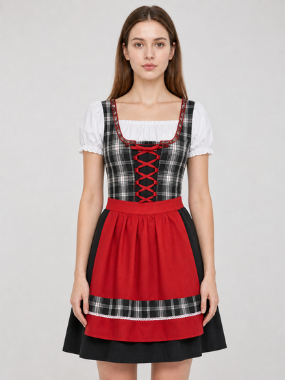 Plaid Dress Costume with Apron and Accessories
