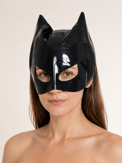 Black Carnival Headpiece with Cat Ears Costume Headwear detail 2