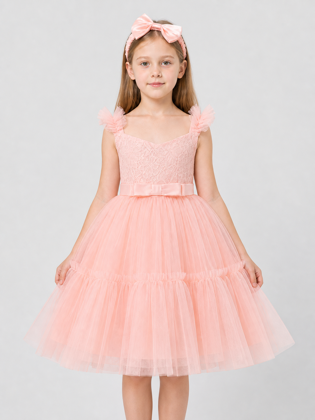 Children's Princess Dress with Full Skirt and Headband Costume Dresses detail 3