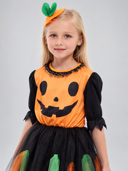 Kids' Pumpkin Carnival Costume with Headband