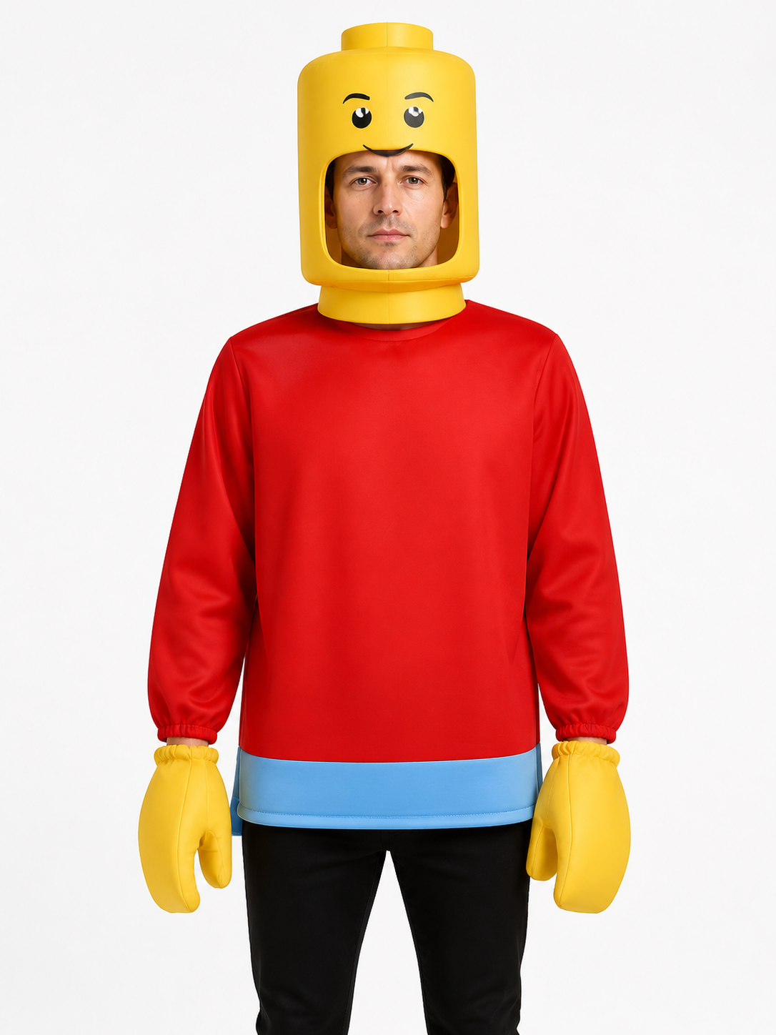 Red Block-Character Costume with Yellow Head Costumes detail 3